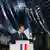 Бельфор, февраль 2022. Президент Франции Эмманюэль Макрон выступает на заводе компании GE Steam Power 
