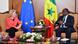 EU Commission president, Ursula von der Leyen, and AU chair and Senegal's president, Macky Sall, talking. EU Commission president, Ursula von der Leyen, and AU chair and Senegal's president, Macky Sall, talking.