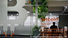 In this picture taken on November 23, 2021 the cryptocurrency symbol of Bitcoin is pictured at the entrance of a private office in Bangalore. - Between 15 and 20 million people in Asia's third-largest economy are estimated to own cryptocurrencies, according to industry body the Blockchain and Crypto Assets Council (BACC). - TO GO WITH 'India-Politics-Economy-Cryptocurrencies' by Nivrita GANGULY (Photo by Manjunath Kiran / AFP) / TO GO WITH 'India-Politics-Economy-Cryptocurrencies' by Nivrita GANGULY (Photo by MANJUNATH KIRAN/AFP via Getty Images)