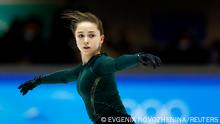 2022 Beijing Olympics - Figure Skating - Training - Training Rink Capital Indoor Stadium, Beijing, China - February 11, 2022.
Kamila Valieva of the Russian Olympic Committee during training REUTERS/Evgenia Novozhenina