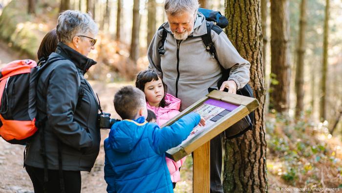 A family in the woods