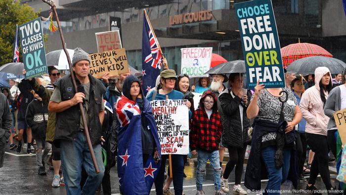 Protest gegen Corona-Beschränkungen in Neuseeland
