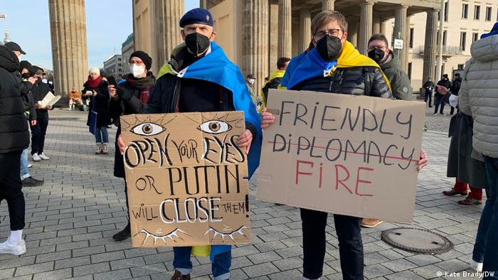 Ukraine-Konflikt | Protest gegen russischen Truppenaufmarsch in Charkiw