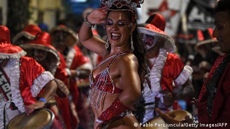  Dancer at the Llamadas parade in Montevideo, Uruguay. 12.2.2022