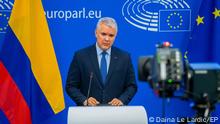 Press conference of Roberta METSOLA, EP President and Ivan DUQUE MARQUEZ, President of Colombia
Iván Duque, Präsident Kolumbiens, im Europäischen Parlament, Strassburg, 15.02.2022