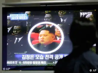 档案图片（2010年10月1日）：韩国电视台播放的金正银图像，后经朝鲜政府证实此人是金正银