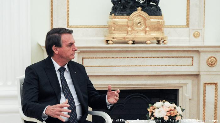 Bolsonaro, durante un momento de la reunión, que duró dos horas.