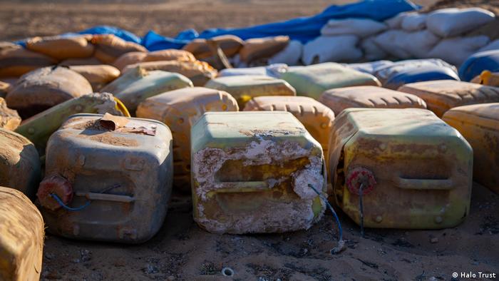 A row of IEDs made by IS