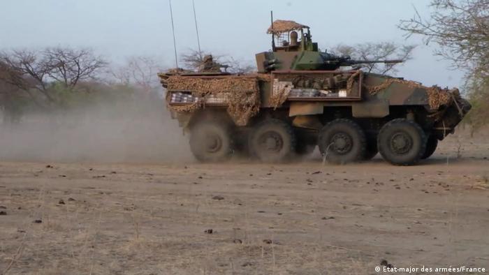 A tank on patrol in rural Mali