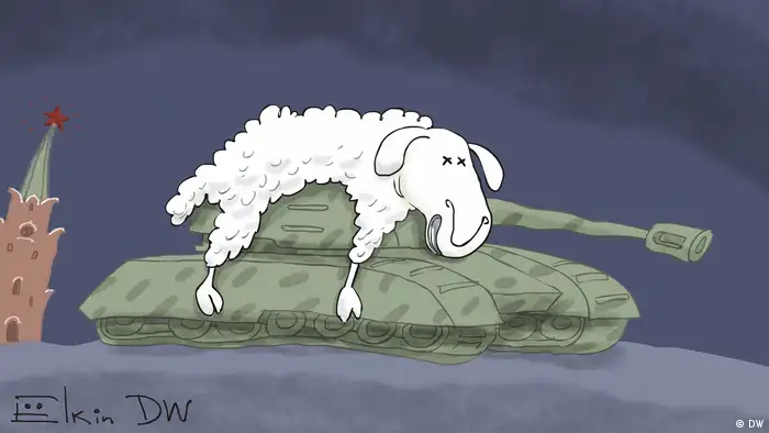 Танки в овечій шкурі - карикатура Сергія Йолкіна.