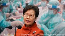 February 15, 2022, HONG KONG, CHINA: Chief Executive Carrie Lam Cheng Yuet-ngor attends a press conference at Central Government Offices. Photo: SCMP/ Robert Ng (Credit Image: © Robert Ng/South China Morning Post via ZUMA Press Wire