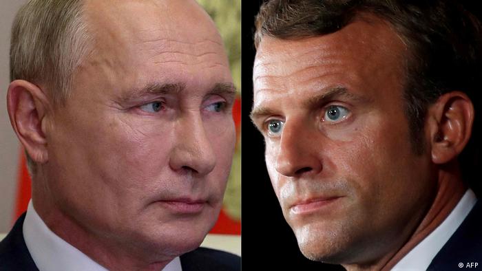 Russian President Vladimir Putin and France's President Emmanuel Macron