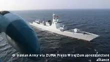 January 21, 2022, Indian Ocean, Indian Ocean, Iran: This photo provided Friday, Jan. 21, 2022, by the Iranian Army, shows a part of a joint naval drill of Iran, Russia, and China in the Indian Ocean. Iran's state TV said 11 of its vessels were joined by three Russian ships including a destroyer, and two Chinese vessels. (Credit Image: Â© Iranian Army via ZUMA Press Wire