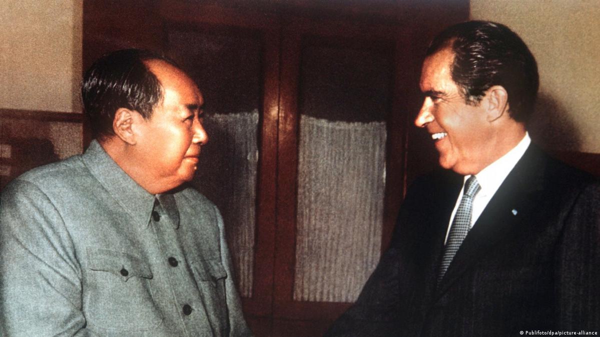 USA Richard Nixon in China 1972 1972年2月21日,毛泽东会见尼克松