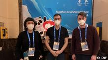 Berichten über Olympische Winterspiele in Peking (v.l.): Caroline Bergmann, Jonathan Crane und Davis van Opdorp
