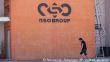 A logo adorns a wall on a branch of the Israeli NSO Group company, near the southern Israeli town of Sapir, Tuesday, Aug. 24, 2021. Nine activists from Bahrain had their iPhones hacked by advanced spyware made by NSO Group, the world’s most infamous hacker-for-hire firm, Citizen Lab at the University of Toronto, a cybersecurity watchdog reported on Tuesday, Aug. 24, 2021. The watchdog said NSO Group’s Pegasus malware successfully hacked the phones between June 2020 and February 2021. (AP Photo/Sebastian Scheiner)