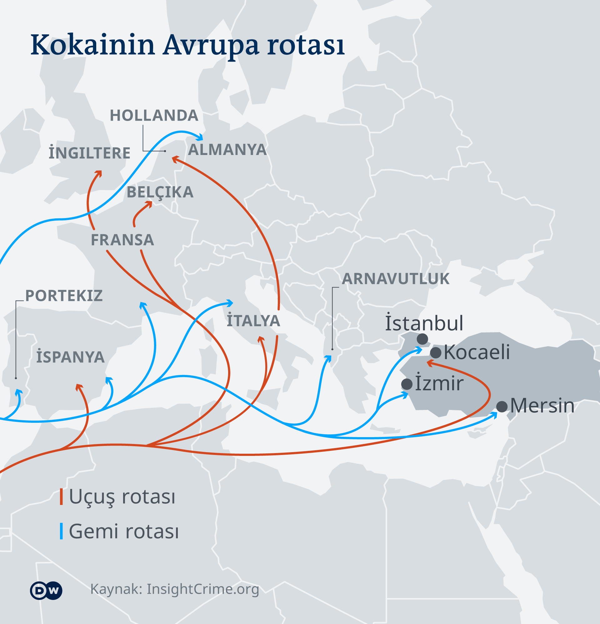 Infografik Kokainwege Europa Türkei TR