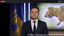 Screenshot Youtube Rede von ukrainischen Präsident Wolodymyr Selenskij