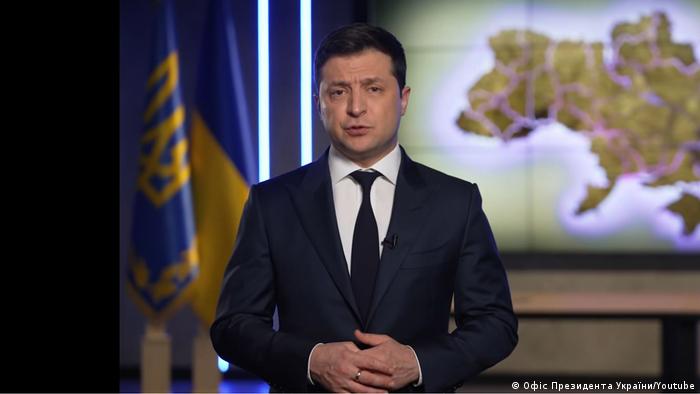 Videomensaje del presidente ucraniano Volodimir Zelenski.