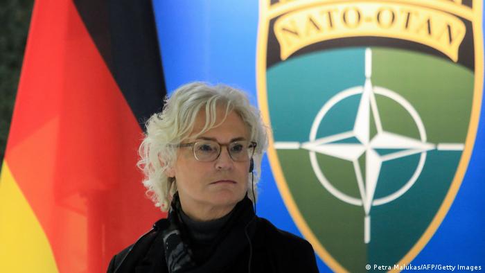 Christine Lambrecht visiting a NATO battlegroup in Lithuania