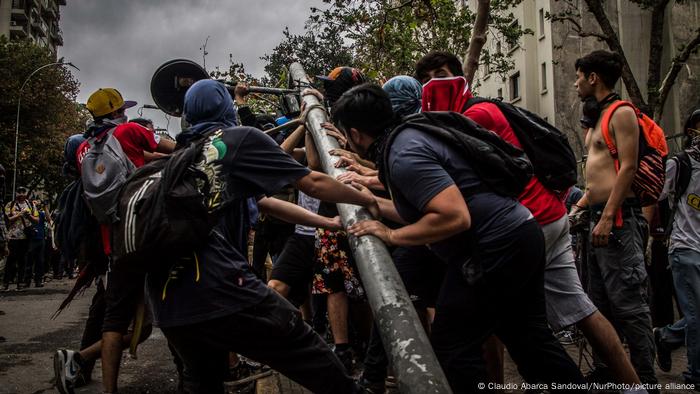 Manifestantes en la calle.