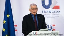 High Representative of the European Union for Foreign Affairs and Security Policy Josep Borrell attends a press conference at the end of the Indo-Pacific Ministerial Cooperation Forum as part of the French EU Council Presidency in Paris, on February 22, 2022. (Photo by Christophe ARCHAMBAULT / AFP) (Photo by CHRISTOPHE ARCHAMBAULT/AFP via Getty Images)