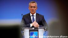 NATO Secretary General Jens Stoltenberg prepares to address a media conference after a meeting of the NATO-Ukraine Commission at NATO headquarters in Brussels, Tuesday, Feb. 22, 2022. World leaders are getting over the shock of Russian President Vladimir Putin ordering his forces into separatist regions of Ukraine and they are focusing on producing as forceful a reaction as possible. Germany made the first big move Tuesday and took steps to halt the process of certifying the Nord Stream 2 gas pipeline from Russia. (AP Photo/Olivier Matthys)