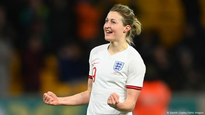Englands Fußball-Nationalspielerin Ellen White jubelt Englands Fußball-Nationalspielerin Ellen White jubelt