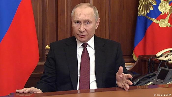 Russland TV Ansprache Putin Militäroperation Ukraine
