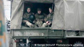 Des soldats ukrainiens ce matin à Mariopol