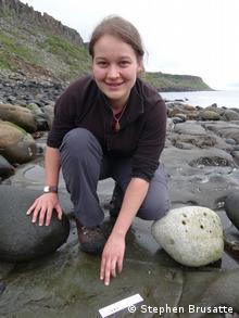 Amelia Penny at the fossil's site shortly after finding it