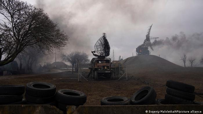 Mariupol kenti yakınlarındaki Ukrayna'ya ait hava üssü 24 Şubat'ta Rus ordusu tarafından vuruldu