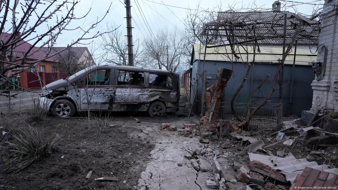 Residências destruídas em Mariupol