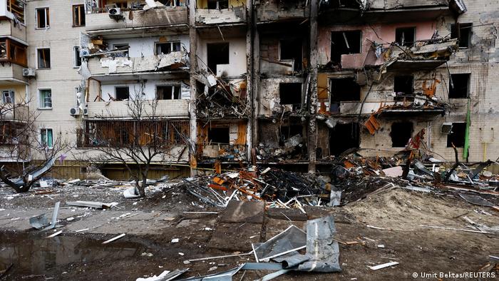 Ukraine - Zerstörung in Kiew nach Angriff von Russland