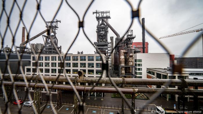 Blast furnaces, industrial plants and modern buildings in Esch-sur-Alzette