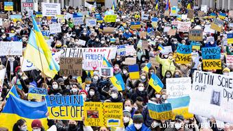 Ukraine-Konflikt | Protest zur Unterstützung der Ukraine in München