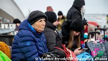 Ukrainian civilians on the border of Slovakia and Ukraine in border crossing Vysne Nemecke, Slovakia, February 26, 2022. (CTK Photo/Vladimir Prycek)