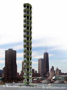 Ein Turm mit integrierten Gärten (Foto: verticalfarm.com)
