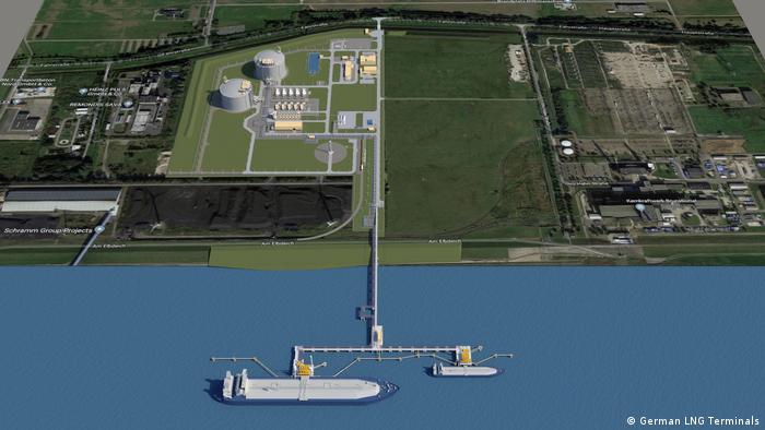 Model for a floating LNG terminal in Brunsbüttel