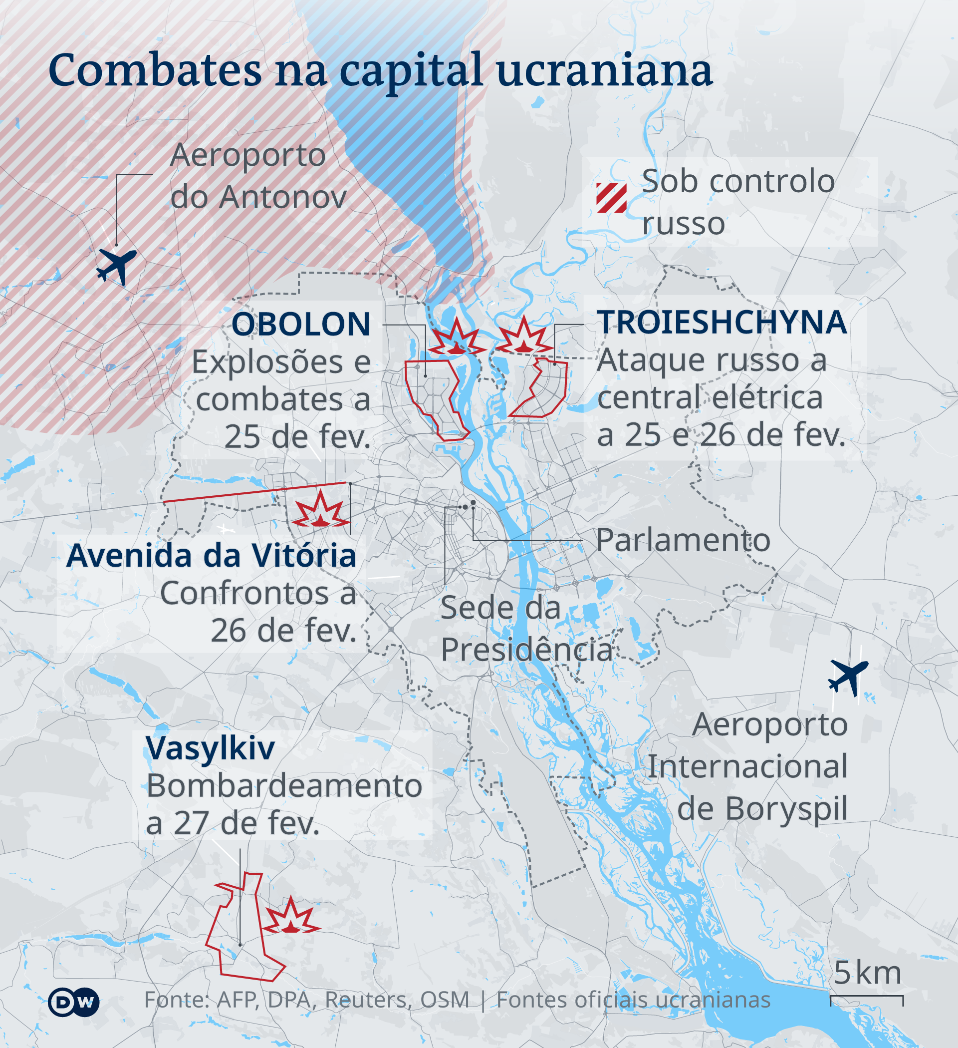 Infografik Kämpfe in Kiew PT