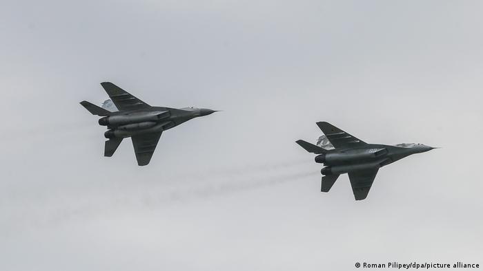 Dos MiG-29 de la Fuerza Aérea de Ucrania.