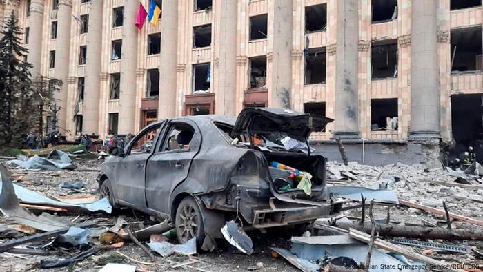 Harkiv'de Rus ordusunun saldırıları sonrasında oluşan hasar