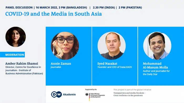 DW Infografik l Runder Tisch zum Thema Covid-19 und die Medien in Südasien