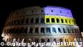 Italien Kolosseum in Rom | Illumniation | Solidarität mit Ukraine 