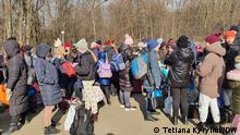 Shehyni border crossing point on the Ukrainian-Polish border, Lviv Region.
Date - 28 Feb 2022
Ukraine, Ukraine-Poland border, refugees, Ukrainian refugees, Russia's war against Ukraine
Hundreds of people queue waiting to cross into Poland at a border crossing point in Shehyni, Lviv Region, as they flee a war unleashed by Russia against Ukraine on 24 February. They are predominantly women with children, as men between 18 and 60 years of age are not allowed to leave the country. Volunteers help out with food and hot drinks.
