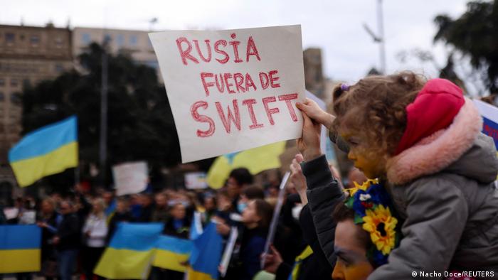 Spanien | Ukraine Proteste in Barcelona