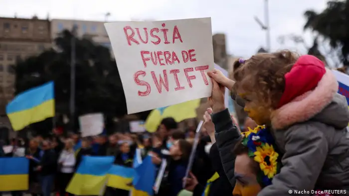 Spanien | Ukraine Proteste in Barcelona