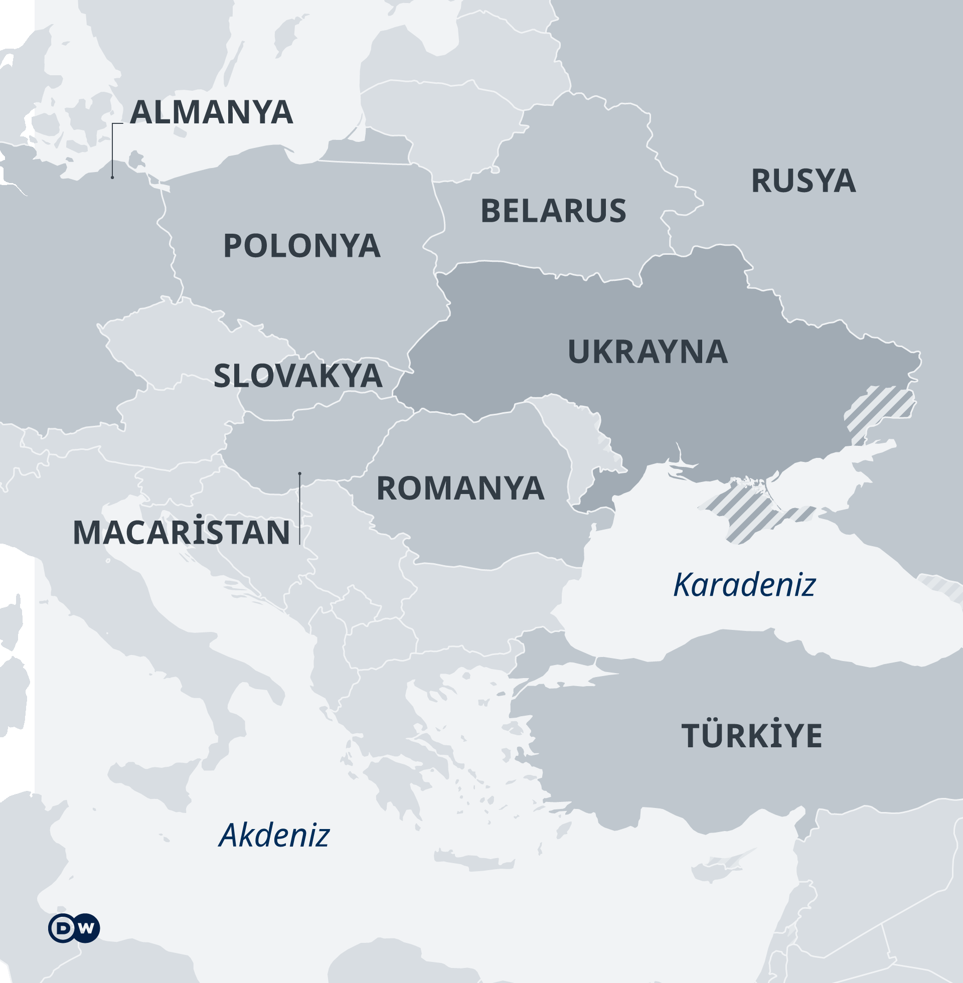 Infografik Karte Die Nachbarländer der Ukraine TR