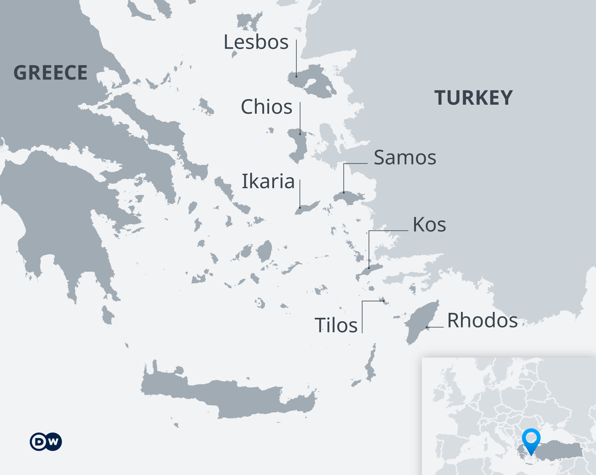 Infigrafik Karte Griechische und Türkische Inseln EN