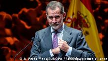 Felipe VI., König von Spanien, nimmt an der Verleihung der Codespa-Preise im CaixaForum Madrid teil. Der spanische König Felipe VI. ist positiv auf das Coronavirus getestet worden. Der Monarch habe nur milde Krankheitssymptome und es gehe ihm «gut», teilte das Königshaus in Madrid am Mittwoch mit. +++ dpa-Bildfunk +++